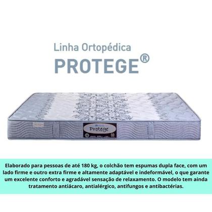 Imagem de Colchão Sankonfort Protege Espuma Ortopédico Casal Viúva 128x188x22 - Dupla Face - Firme e  Extra Firme 