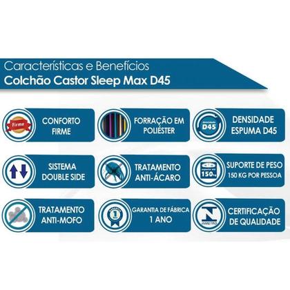 Imagem de Colchão Solteirão Espuma D45 Sleep Max (96x203x15) - Castor