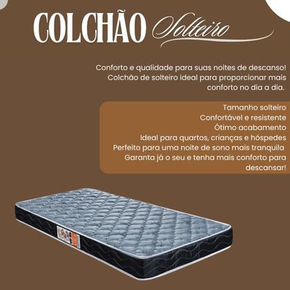 Imagem de Colchão Solteiro 188x88 Resistente Com Espuma D20 ideal Para Cama Carro Beliches