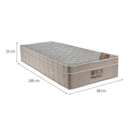 Imagem de Colchão Solteiro Airtech Spring Mola Superpocket (25x88x188) Bege