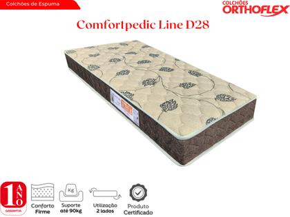 Imagem de Colchão Solteiro Comfortpedic Line Espuma D28 17x88x188cm Orthoflex Bege/Marrom