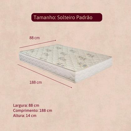 Imagem de Colchão Solteiro de Espuma D33 Orthocrin Diamante - 88x188x14 Espuma Certificada Conforto Firme Tecido Antialérgico