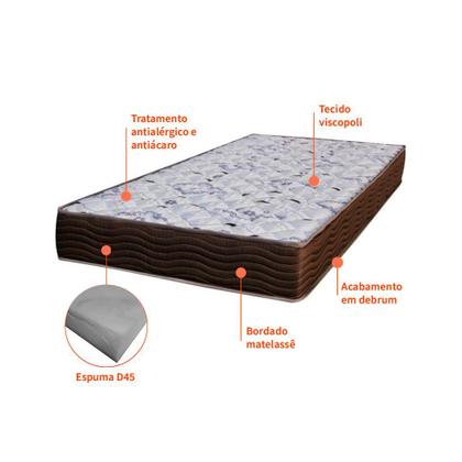 Imagem de Colchão Solteiro de Espuma D45 Iso (18x88x188) Marrom