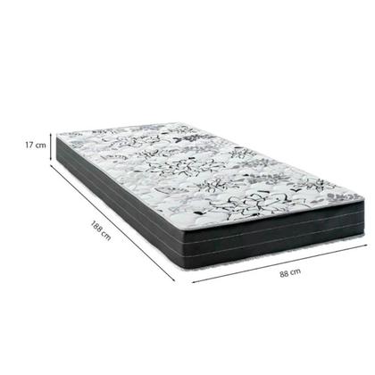 Imagem de Colchão Solteiro de Espuma Semi Ortopédica D28 Extra Firme Preto Suporta Até 80kg