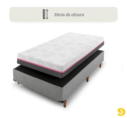Imagem de Colchão Solteiro De Molas Ensacadas 88x188x20cm D33 SDB Colchões