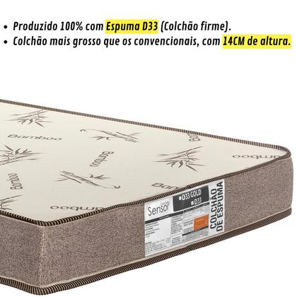 Imagem de Colchão Solteiro Densidade D33 C/ 100% Espuma 14cm Altura