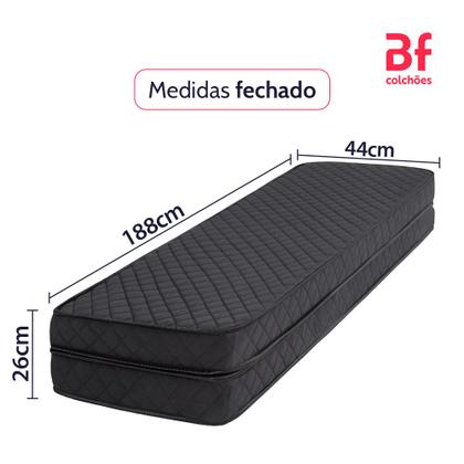 Imagem de Colchão Solteiro Dobrável 3 em 1 Espuma D33 Firme a Vácuo BF Colchões