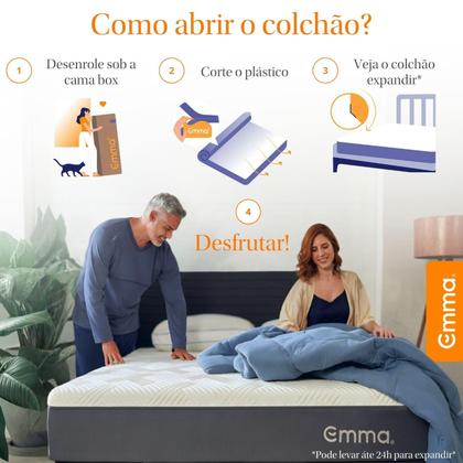Imagem de Colchão Solteiro Emma Premium Hybrid  Molas Ensacadas AirFlex e 10 anos de garantia - 88X188cm
