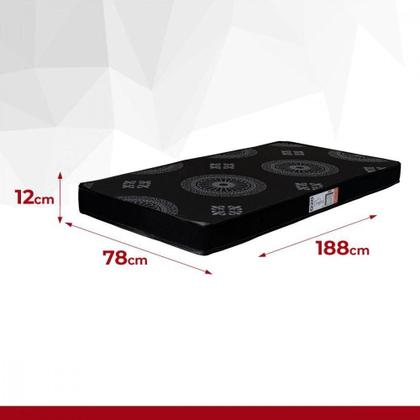 Imagem de Colchão Solteiro Espuma D20 Pro Confort 78x188x12cm Preto Preto
