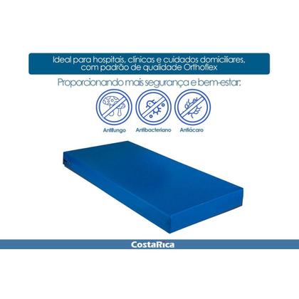 Imagem de Colchão Solteiro Espuma D28 Hospitalar Impermeável Comfortpedic Line Napa Azul (88x188x12) - Orthoflex