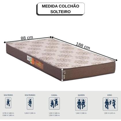 Imagem de Colchão Solteiro Espuma D28 Pérola - Polar - 88x188x17 cm