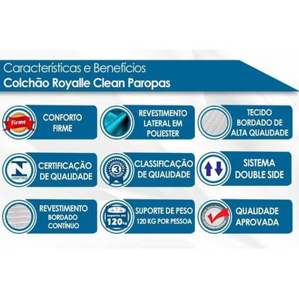 Imagem de Colchão Solteiro Espuma D28 Royalle Clean (88x188x20) - Paropas