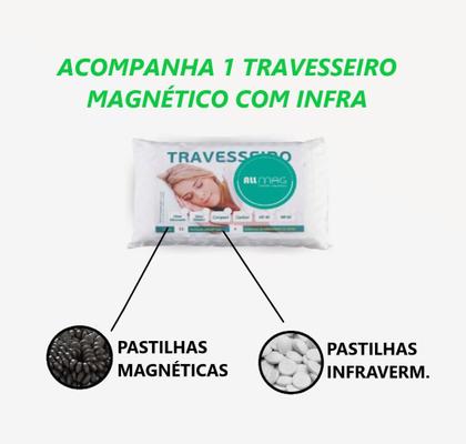 Imagem de Colchão Solteiro Espuma D33 0,88x1,88 m Com Massageador Base box Cor Vermelho travesseiro ALLMAG