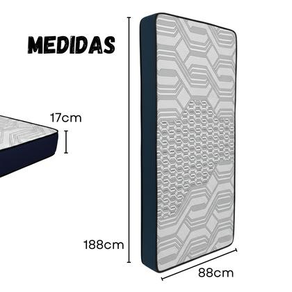 Imagem de Colchão Solteiro Espuma D33 17cm Firme 88x188 Suporte Firme Para Coluna