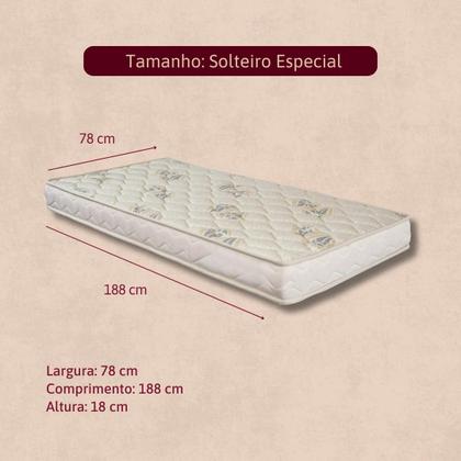 Imagem de Colchão Solteiro Espuma D33 Orthocrin Diamante 78X188X18 Tecido Resistente Antialérgico Conforto Firme