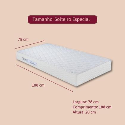Imagem de Colchão Solteiro Espuma D33 Orthocrin Diamante Up 78x188x20 Tecido Antialérgico