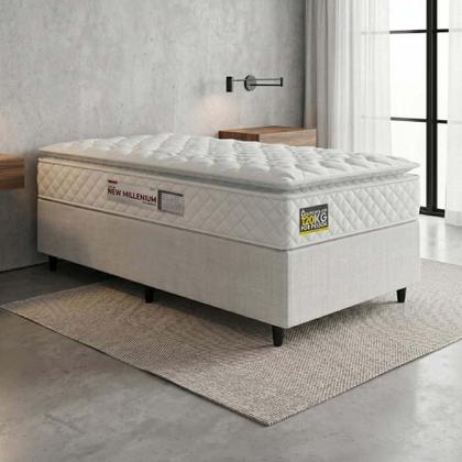 Imagem de Colchão Solteiro Espuma D33 Pillow Top 88x188x19cm New Millenium Branco Hellen - Suporta Até 120 Kg Por Pessoa