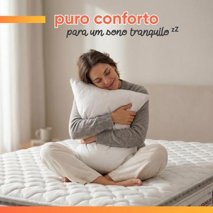 Imagem de Colchão Solteiro Espuma D33 Pillow Top 88x188x19cm New Millenium Branco Hellen - Suporta Até 120 Kg Por Pessoa