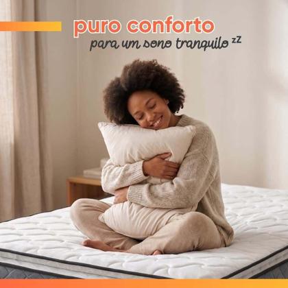 Imagem de Colchão Solteiro Espuma D33 Pillow Top Millenium Cinza/Branco Hellen - Suporta até 120kg por Pessoa