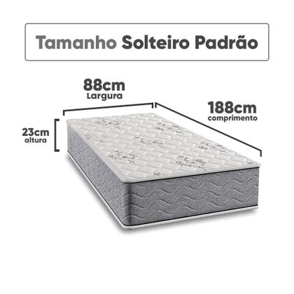 Imagem de Colchão Solteiro Espuma Ortopédico D33 Piemonte 88x188x23cm