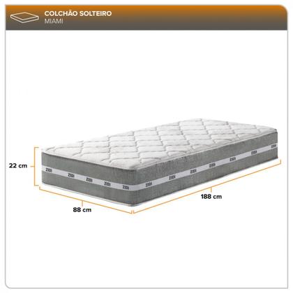 Imagem de Colchão Solteiro Miami Molas Ensacadas 88x188x22cm