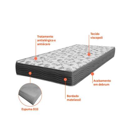 Imagem de Colchão Solteiro Misto Iso (18x88x188) Grafite