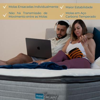 Imagem de Colchão Solteiro Mola Ensacada Probel Elegancy Springs (88x188x34cm) Branco