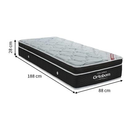 Colchão Solteiro Molas Ensacada Elegant Superpocket (28x88x188) Preto - Ortobom Imagem de Colchão Solteiro Molas Ensacada Elegant Superpocket (28x88x188) Preto