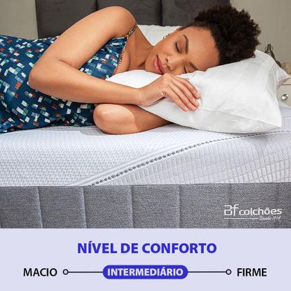 Imagem de Colchão Solteiro Molas Ensacadas e Pillow Top de Espuma Viscoelástica a Vácuo Infinity Premium 88x188cm - BF Colchões