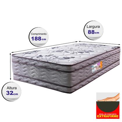 Imagem de Colchão Solteiro Ortopédico 88x188x32 Double Face Espuma D45 Cinza