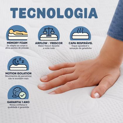Imagem de Colchão Solteiro Ortopédico Adagio a Vácuo 100% Espuma 88x188x14cm Maestro Colchões