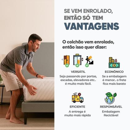 Imagem de Colchão Solteiro Ortopédico Adagio a Vácuo 100% Espuma 88x188x14cm Maestro Colchões