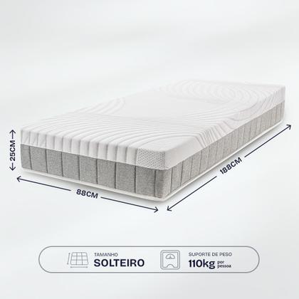 Imagem de Colchão Solteiro Ortopédico BF Antistress a Vácuo 88x188cm BF Colchões