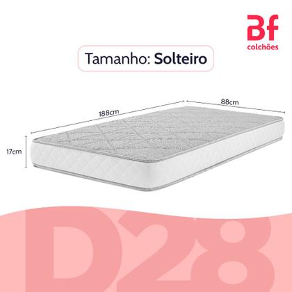 Imagem de Colchão Solteiro Ortopédico de Espuma D28 a Vácuo 88x188cm BF Colchões