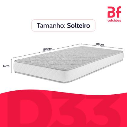 Imagem de Colchão Solteiro Ortopédico de Espuma D33 a Vácuo 88x188cm BF Colchões
