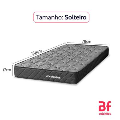 Imagem de Colchão Solteiro Ortopédico Espuma D45 Extra Firme 78x188x17cm BF Colchões