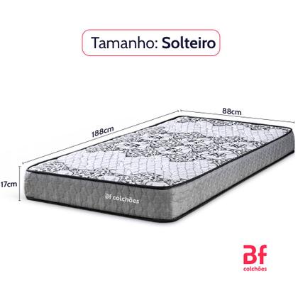 Imagem de Colchão Solteiro Ortopédico Firme Sleep Time 88x188x17cm BF Colchões