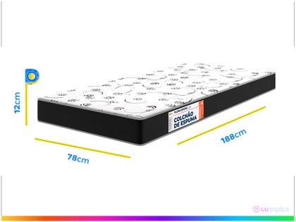 Imagem de Colchão Solteiro Plumatex de Espuma D20 12x78x188cm Plumaspuma