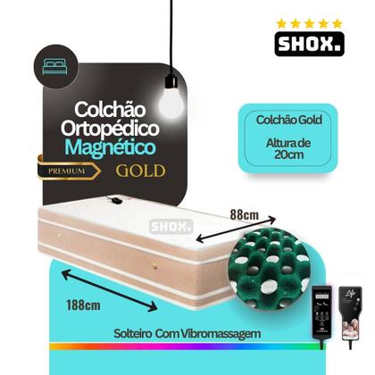Imagem de Colchão Solteiro Shox Gold Com Vibromassagem Ortopédico 188X088X020cm
