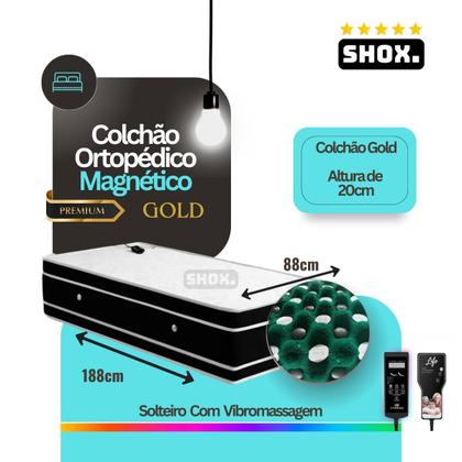 Imagem de Colchão Solteiro Shox Gold Com Vibromassagem Ortopédico 188X088X020cm