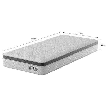 Colchão Solteiro Sigma Molas Ensacadas (22x78x188) Branco e Cinza - Modern Imagem de Colchão Solteiro Sigma Molas Ensacadas (22x78x188) Branco e Cinza