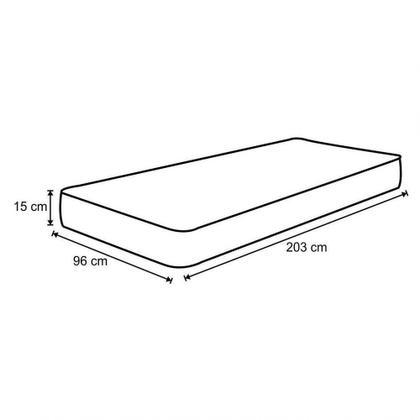 Imagem de Colchão Solteiro Sleep Max Espuma D45 96X203X15Cm Branco/Azul - Castor