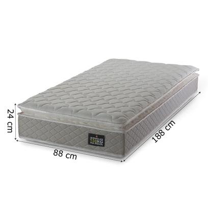 Colchão Solteiro Strong Pillow Top Espuma D45 88x188x24cm Bege - Suporta até 150kg por Pessoa - SINIFLEX Imagem de Colchão Solteiro Strong Pillow Top Espuma D45 88x188x24cm Bege - Suporta até 150kg por Pessoa