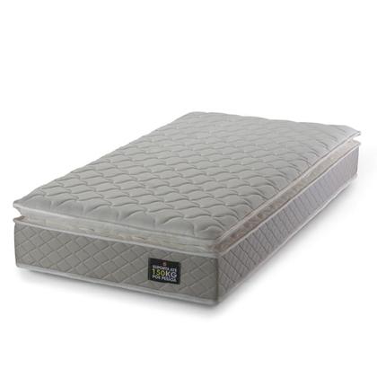 Colchão Solteiro Strong Pillow Top Espuma D45 88x188x24cm Bege - Suporta até 150kg por Pessoa - SINIFLEX Imagem de Colchão Solteiro Strong Pillow Top Espuma D45 88x188x24cm Bege - Suporta até 150kg por Pessoa