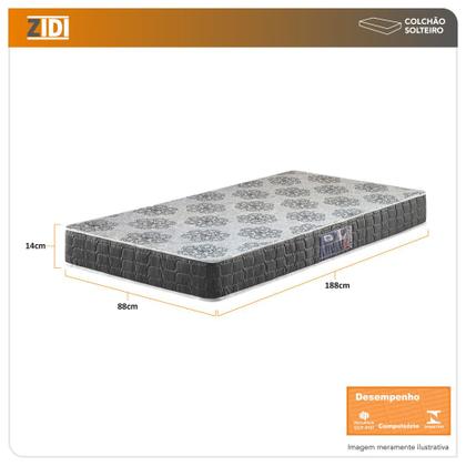 Imagem de Colchão Solteiro Washington Espuma D23 Liso 88x188x14cm