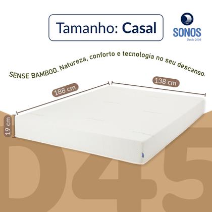 Imagem de Colchão Sonos Sense Bamboo Casal Ortopédico Espuma D45 138x188x19 a Vácuo