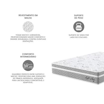 Imagem de Colchão Super King 193x203x24cm Molas Ensacadas Soft New