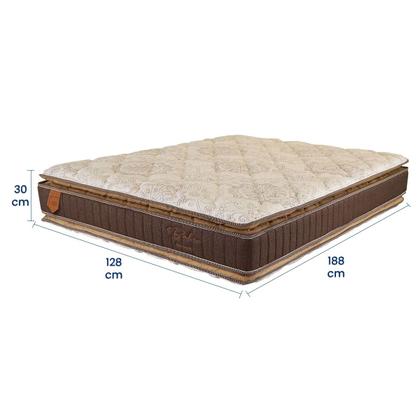 Imagem de Colchão Viúva 128x188x30 Bali Prorelax Molas Ensacadas Pillow Top Duplo - Marrom