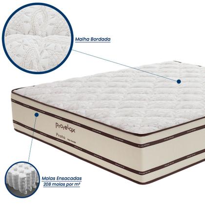Imagem de Colchão Viúva 128x188x30 Prata Prorelax Molas Ensacadas Pillow In Duplo - Bege