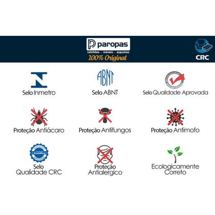 Imagem de Colchão Viúva Anatômico D45 / Conforto Mega Firme Euro Pillow (128x188x25) - Paropas